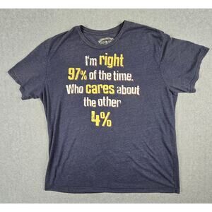 Humorositees Tee Shirt Unisex Size 2XL I'm Right 97% of the time.